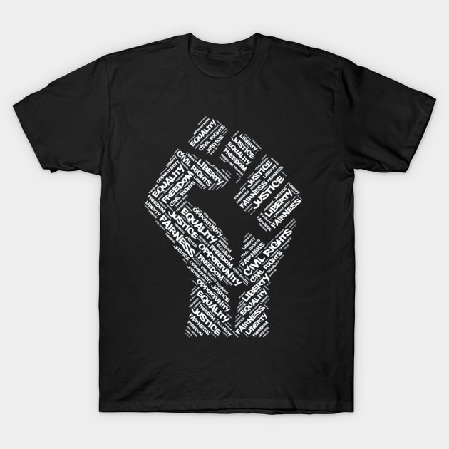 Civil Rights Black Power Fist Pride T-Shirt by TeeShirt_Expressive